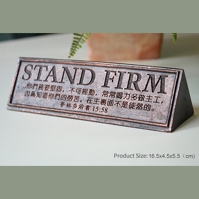Stand Firm Resin Painted Triangular Ornament Desktop Decor 