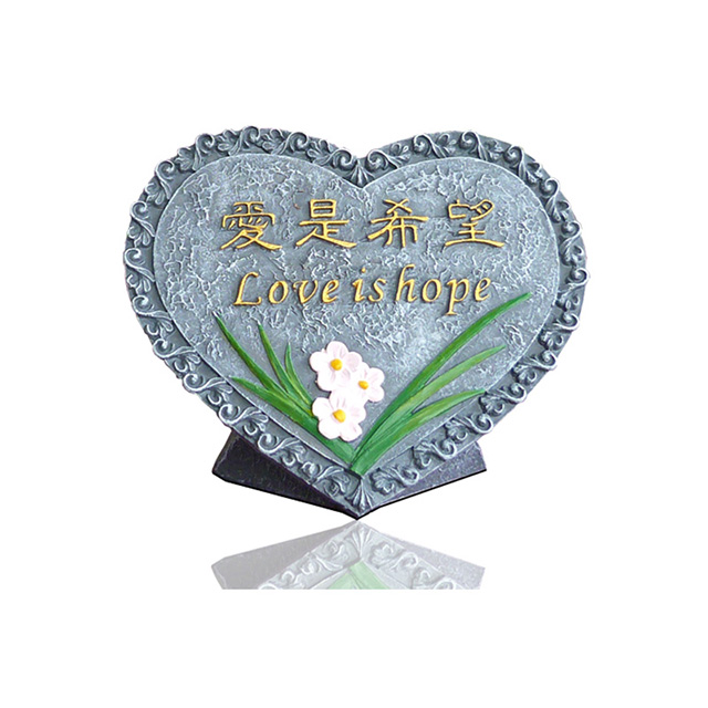 Love Is Hope Resin Heart Ornament Desktop Decor 