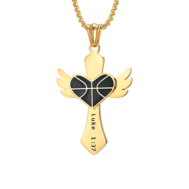 Creative Faith Blessed Heart Shape Cross Christian Necklace