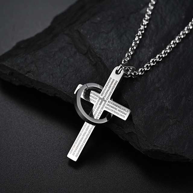 Holy Jewelry Delicate Creative Ring Cross Christian Necklace