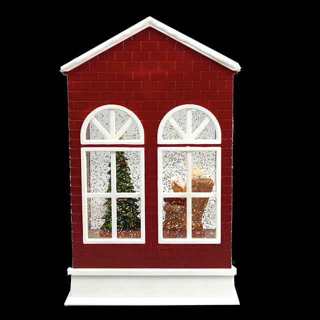 Glitter LED Lighted House With Music Christmas Gift 