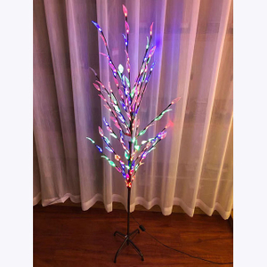 Multicolored Leaves Decorate Double Flash Light Tree Lamp 