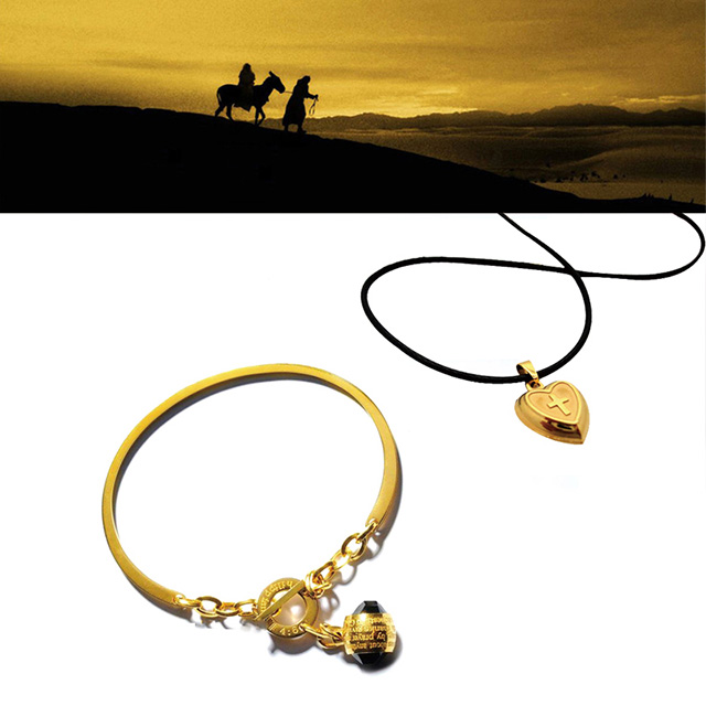 Gold Plating Beads Jewelry Bracelet Set Christian Necklace