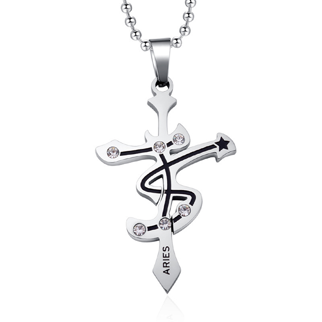 Fashion Charm Creative Twelve Constellations Stainless Christian Necklace
