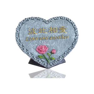 Love One Another Resin Imitation Stone Heart Ornament 