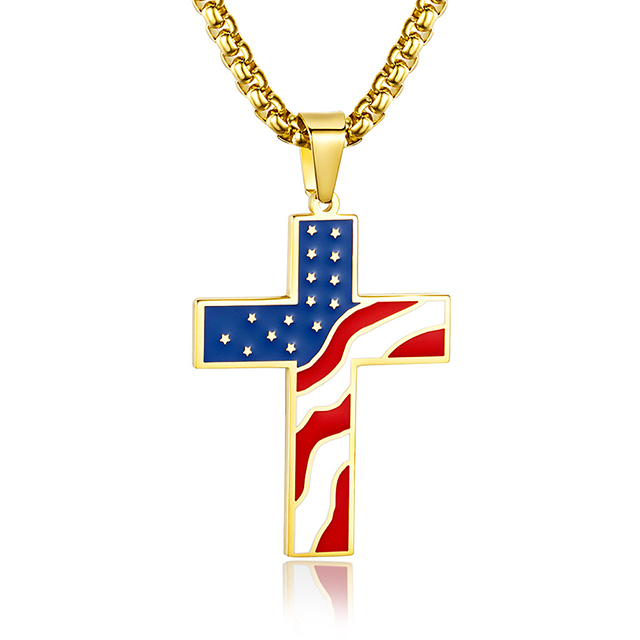 Charm European And American Stainless Cross Christian Necklace