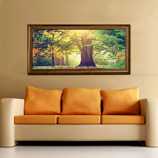 Decoration Art Life Tree Christian Colourful Oil Painting 