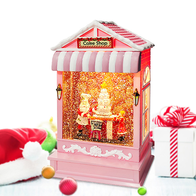 Home Glitter Christmas House With Music LED Light