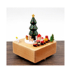 Wooden Decor Christmas Tree Train Christian Music Box