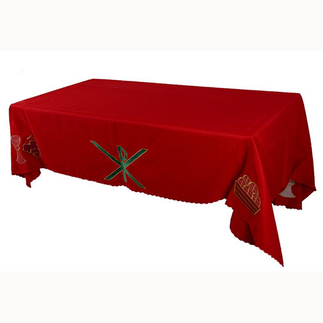 Christian Ecclesiastical Eucharist Red And Green Table Cloth 