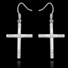 Classic Copper Silver Plated Excellent Cross Christian Eardrop