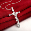 Excellent Delicate Copper Saint Jesus Cross Christian Pendant 