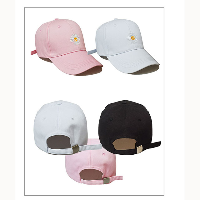 Promotional Daisy Pattern Cotton Embroidered Lady's Baseball Cap 