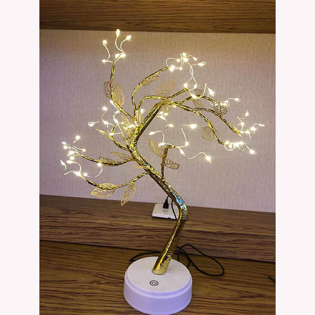 Bedroom Decoration Branches Leaves Warm Light Tree Lamp 