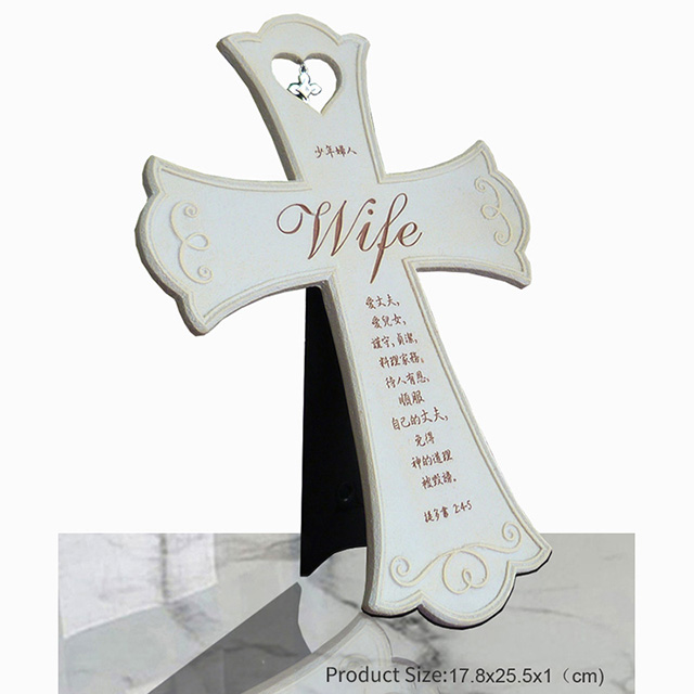 Christian Wife Resin Cross Modeling Crafts Desktop Decor 