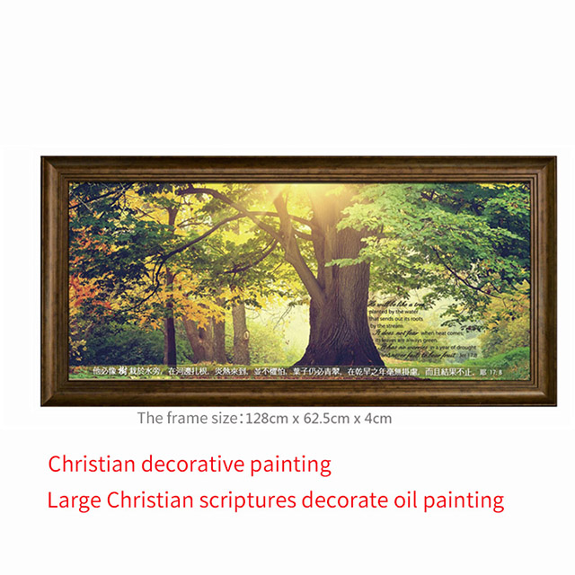 Decoration Art Life Tree Christian Colourful Oil Painting 