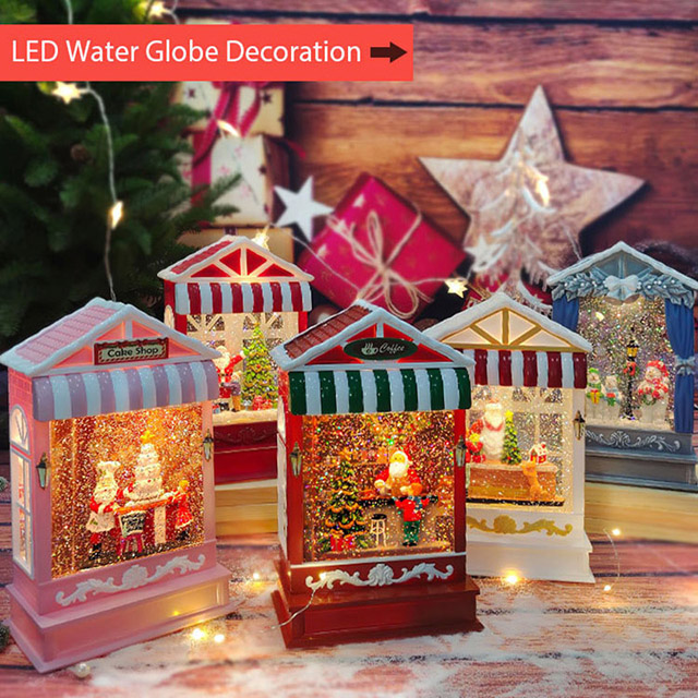 Home Glitter Christmas House With Music LED Light