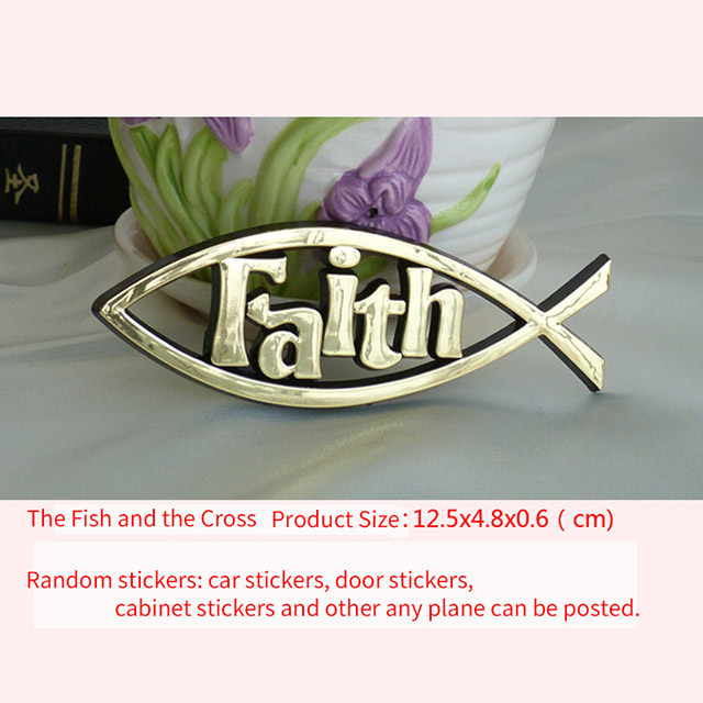 Golden Faith Fish Shaped Strong Viscosity Car Sticker 