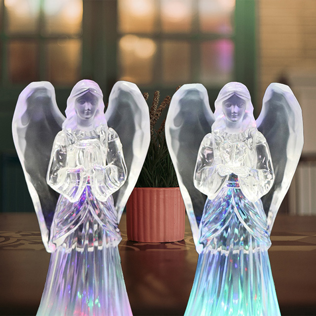 Glitter LED Lighted Christmas Angel Christian Gifts Souvenir 